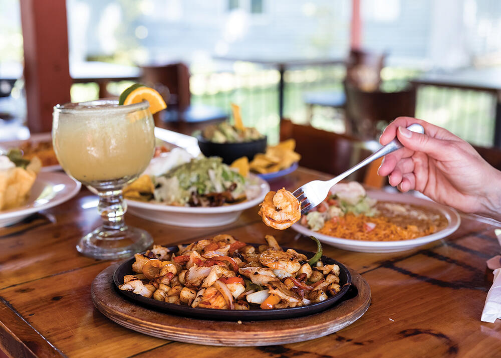 Shrimp dish served at Las Margaritas